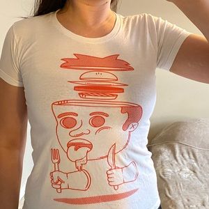 Burger Head Threadless TShirt White “Hungry”